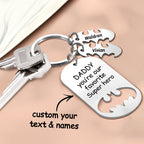 Personalized Superhero Daddy Keychain with Kids Names Gift for Father