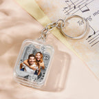 Personalized Photo Sky City Mini Music Keychain Acrylic Clear Hand Crank Birthday Gifts