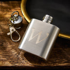 Personalized Mini Liquor Flask Keychain Custom Engraved Rectangle Hip Flask Gifts for Him