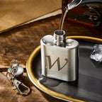 Personalized Mini Liquor Flask Keychain Custom Engraved Rectangle Hip Flask Gifts for Him