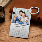 Custom Photo Keychain Calendar Keychain with Name Valentine's Day Gift Anniversary Gift