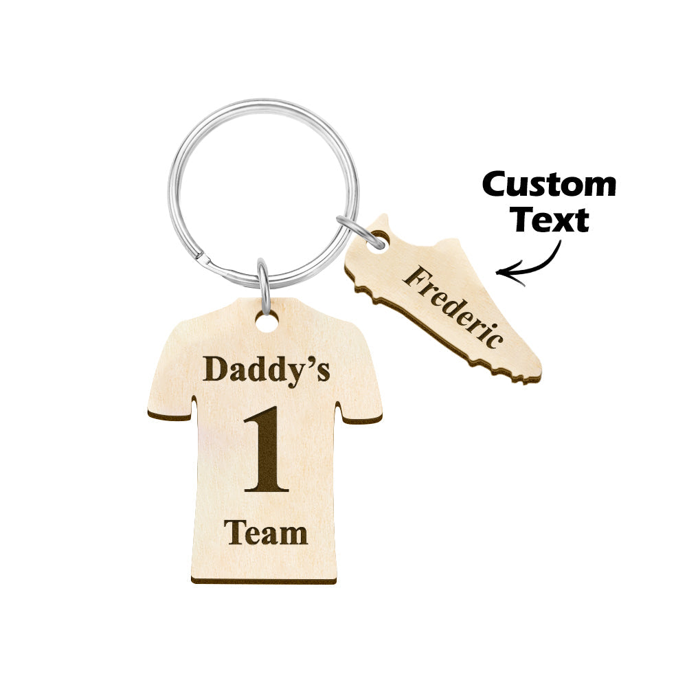 Custom Engraved Daddy's Soccer Team Wooden Sports Gifts