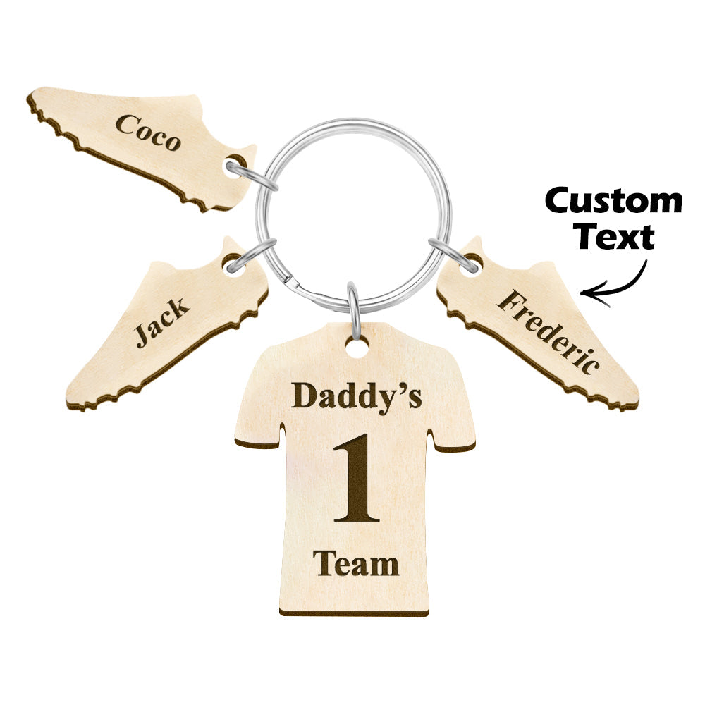 Custom Engraved Daddy's Soccer Team Wooden Sports Gifts