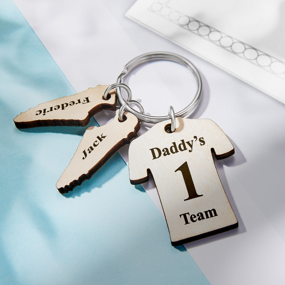 Custom Engraved Daddy's Soccer Team Wooden Sports Gifts