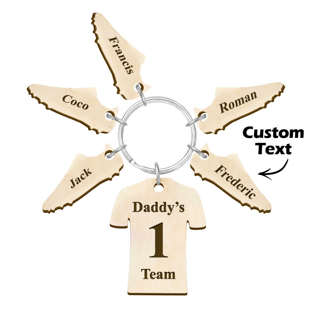 Custom Engraved Daddy's Soccer Team Wooden Sports Gifts