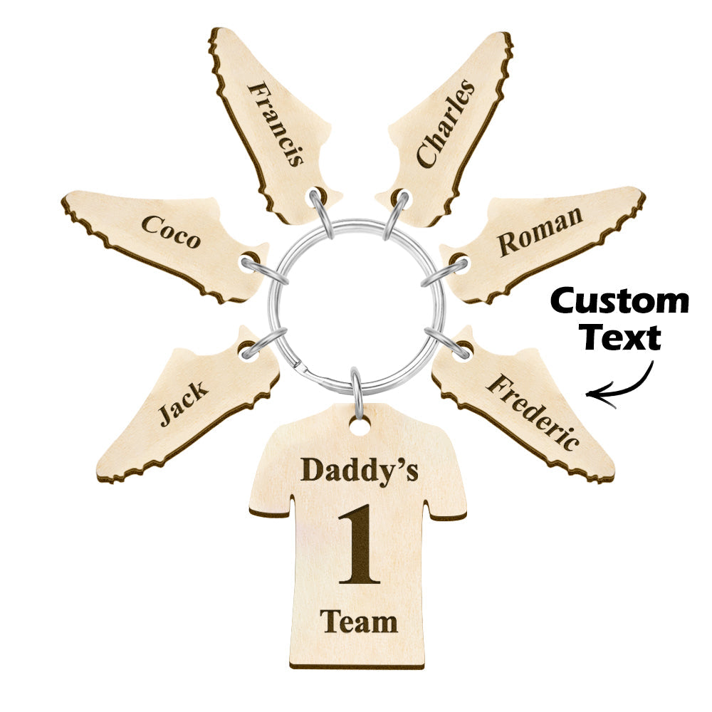Custom Engraved Daddy's Soccer Team Wooden Sports Gifts
