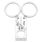 Custom Keychain Stainless Steel keyring Engraved Keychain Personalized Bar Keychain Couple Keychain Wedding Key Ring Gift for Anniversary