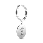 Custom Round Engraved Double Fingerprint Keychain