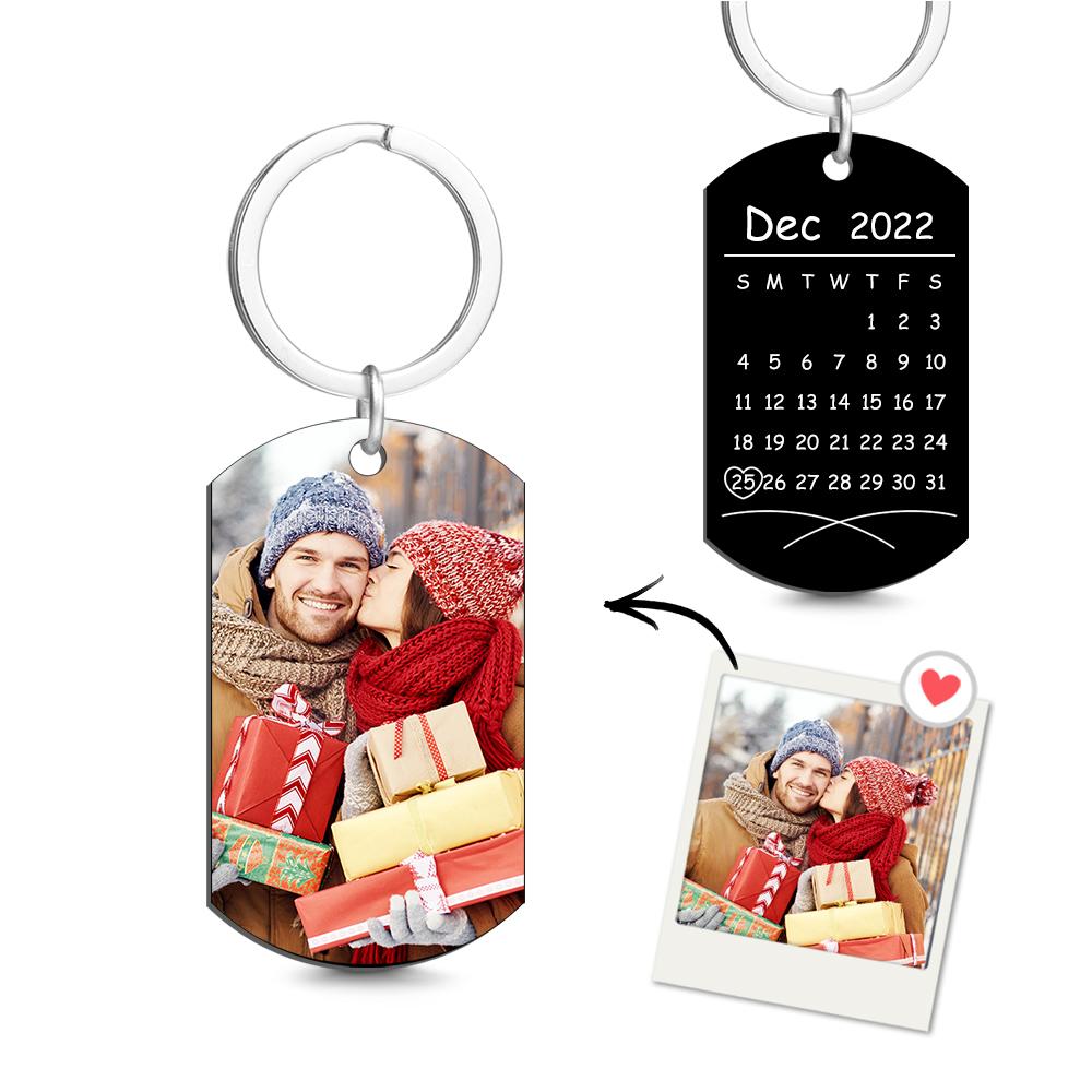 Custom Keychain Color Photo Calendar Keychain Tag Keychain Gift For Couples