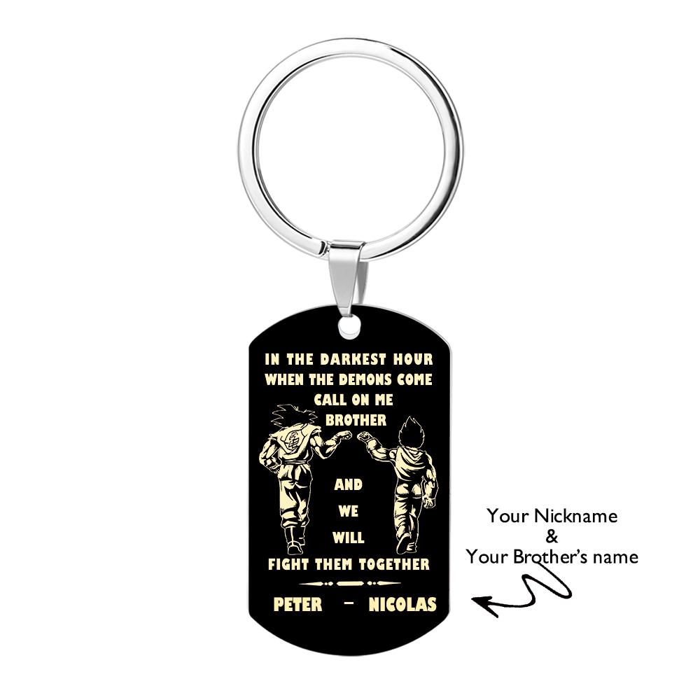engraved tag keychain custom engraving gift for brother 26