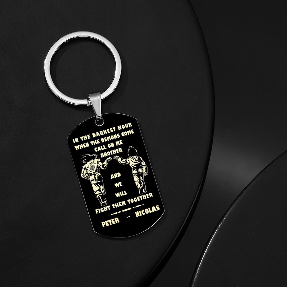 engraved tag keychain custom engraving gift for brother 30