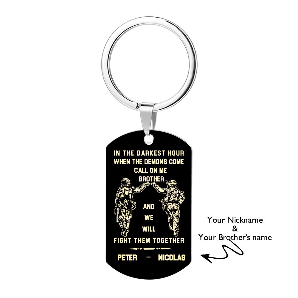 soldier black engraved tag keychain custom engraving everyday carry