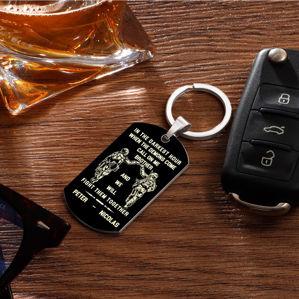 engraved tag keychain custom engraving everyday carry