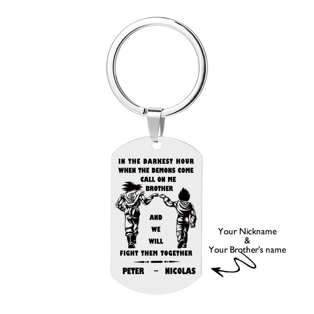 engraved tag keychain gift for brother