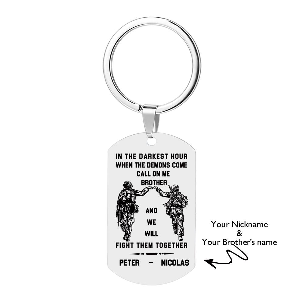 engraved tag keychain custom engraving everyday carry keepsake