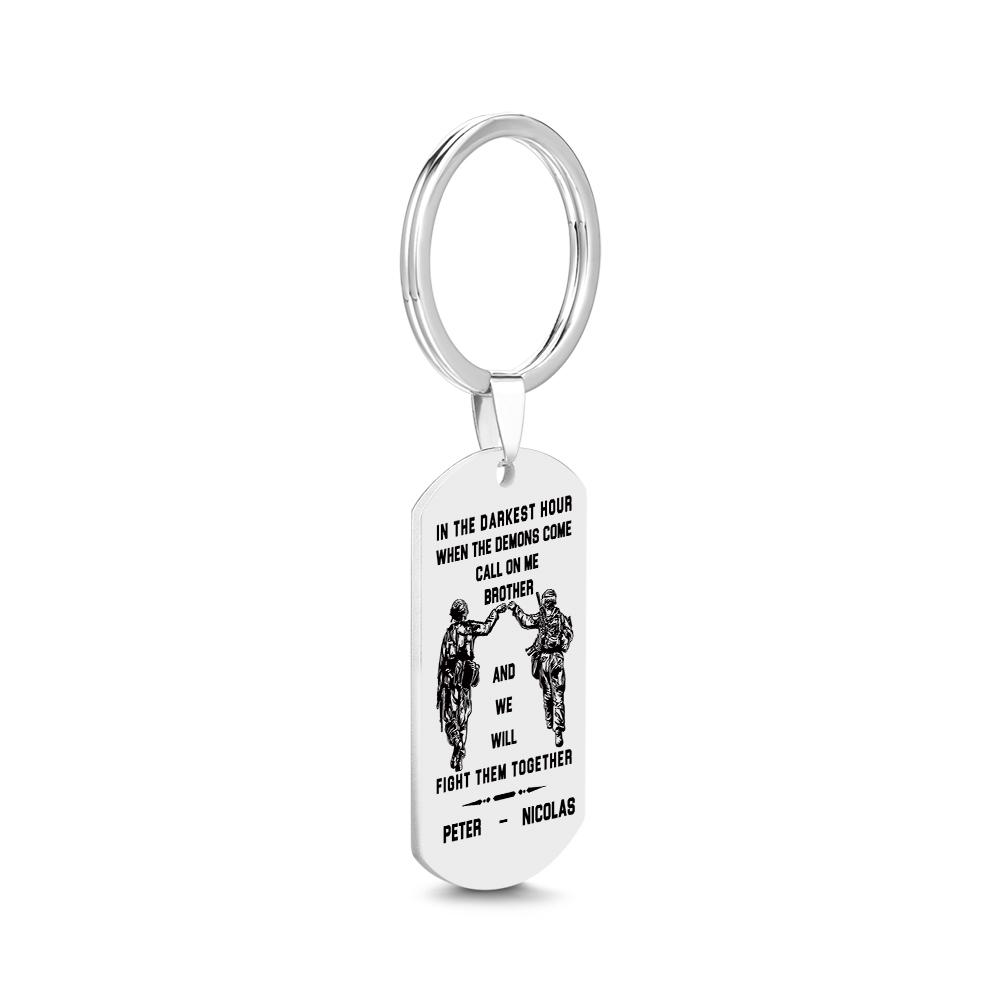 engraved tag keychain custom engraving everyday carry gift
