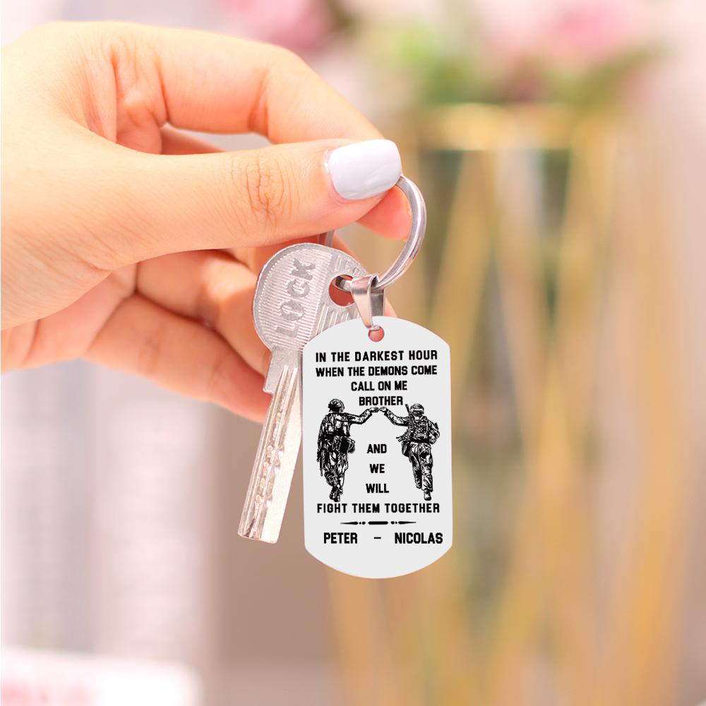 engraved tag keychain custom engraving gift for brother 24