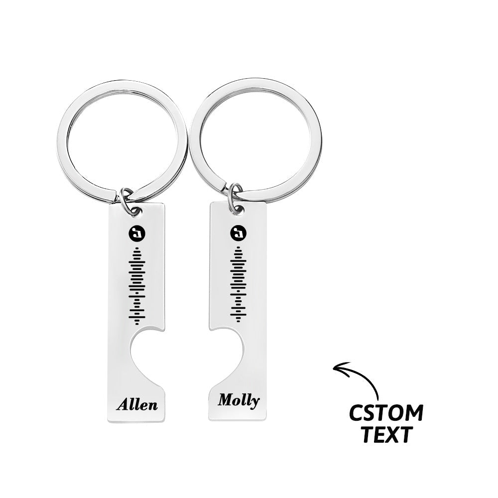 Scannable Custom Music Code Keychain 2pcs a Set