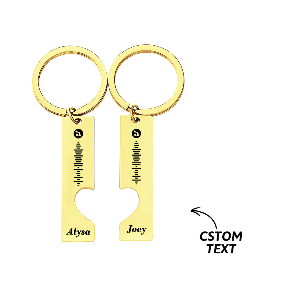 Scannable Custom Music Code Keychain 2pcs a Set