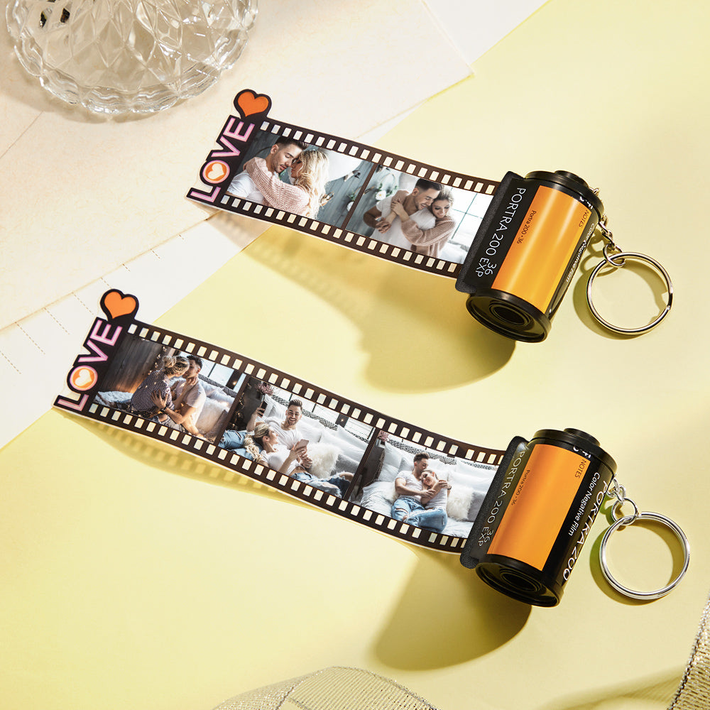 Custom Photo Film Roll Keychain Personalized Love Camera Roll Keychain Anniversary Gifts