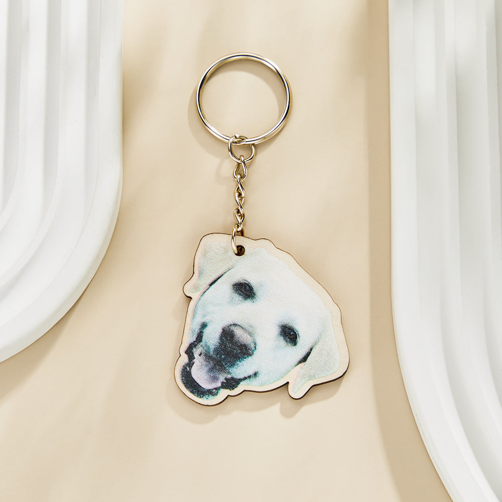 Personalized Pet Portrait Wooden Keychain for Everyday Carry
