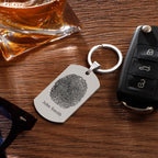 Custom Photo Keychain fingerprint Keychain Engraved Keychain Gift For Boyfriend