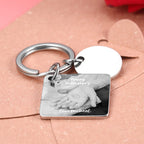 Custom Photo Engraved Calendar Silver Key Chain Best Anniversary Gift