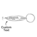 Custom Engraved Keychain Fish Hook Gifts for Him