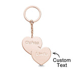 Personalized Name Double Hearts Keychain Creative Love Keychain For Couples