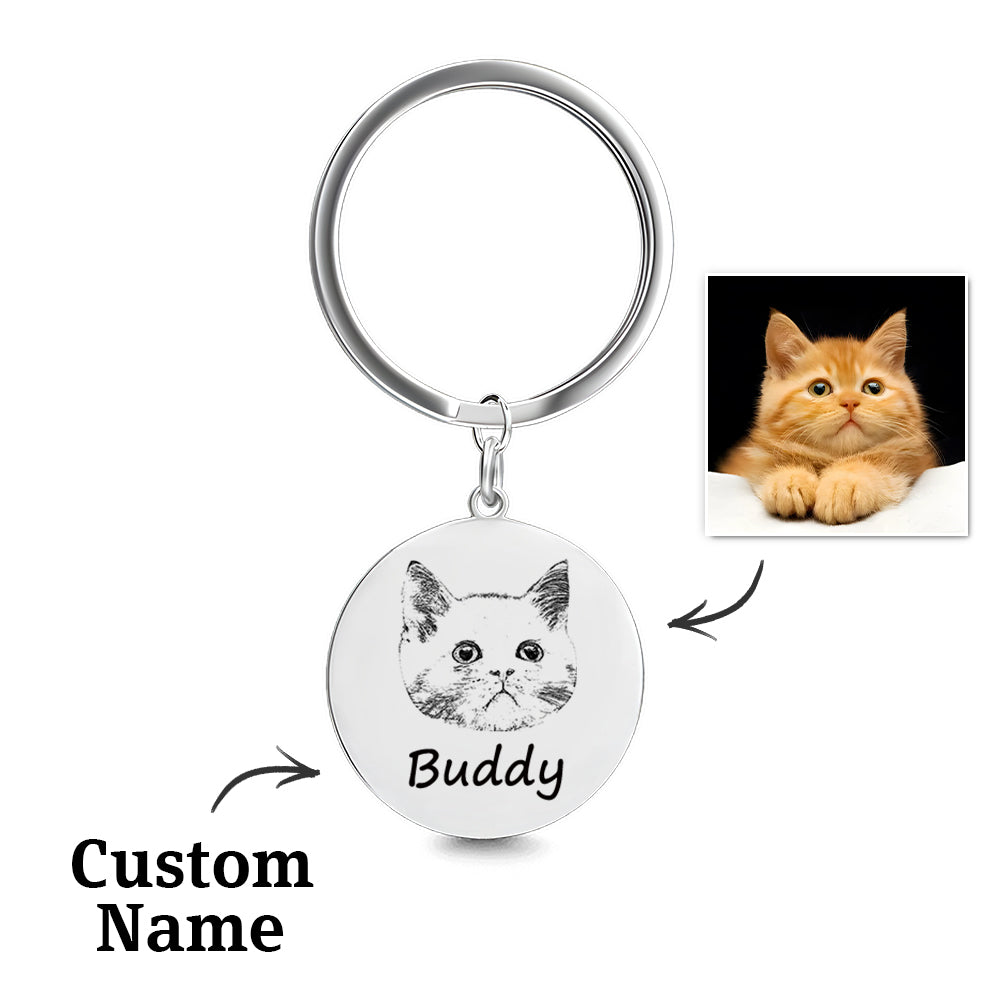 keychain personalized photo or name loss of dog gift everyday keepsake design preview