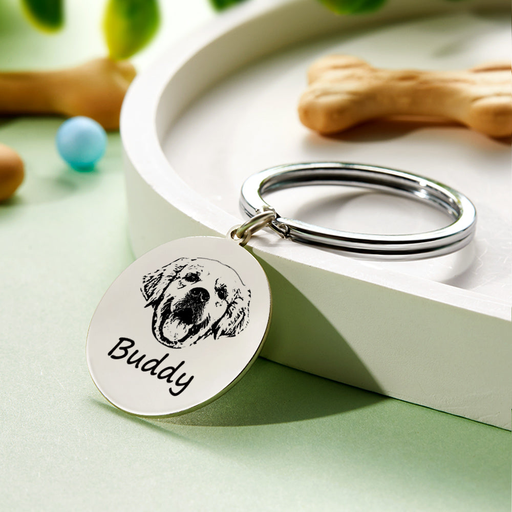 personalized photo or name loss of dog gift keychain everyday keepsake main view