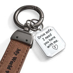 Drive Safe My Love Personalized Laser Engraved PU Leather Crystal Photo KeyChain