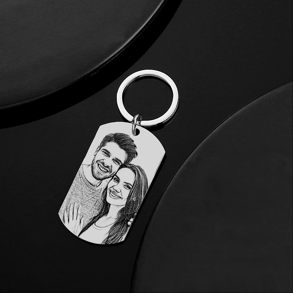 Custom Key Chain Calendar Engraved Tag Keychain Anniversary Gift For Lovers