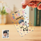 Custom Faces Acrylic Keychain Personalized Text Belongs To Anniversary Birthday Gift