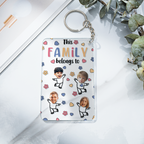 Custom Faces Acrylic Keychain Personalized Text Belongs To Anniversary Birthday Gift
