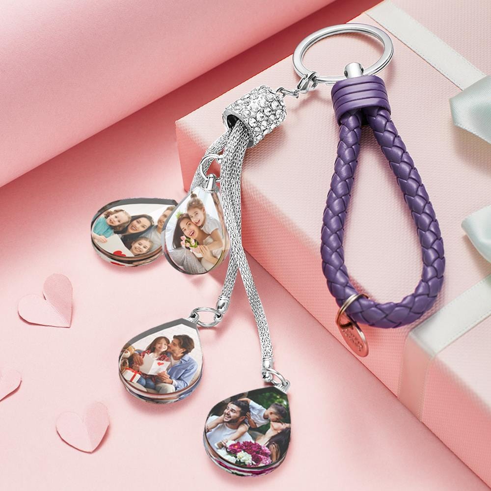 Custom Photo Keychain Diamond Inlaid Crystal Keychain Unique Gifts