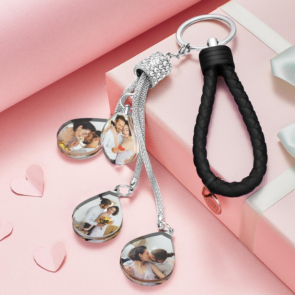 Custom Photo Keychain Diamond Inlaid Crystal Keychain Unique Gifts