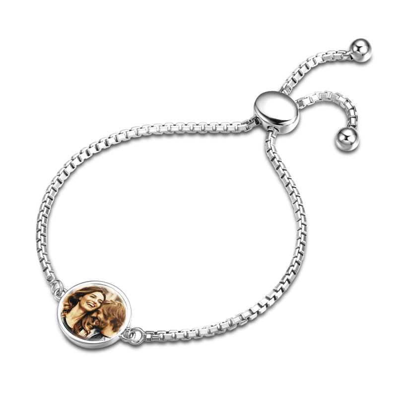 Personalized Circle Photo Braceletfor Women