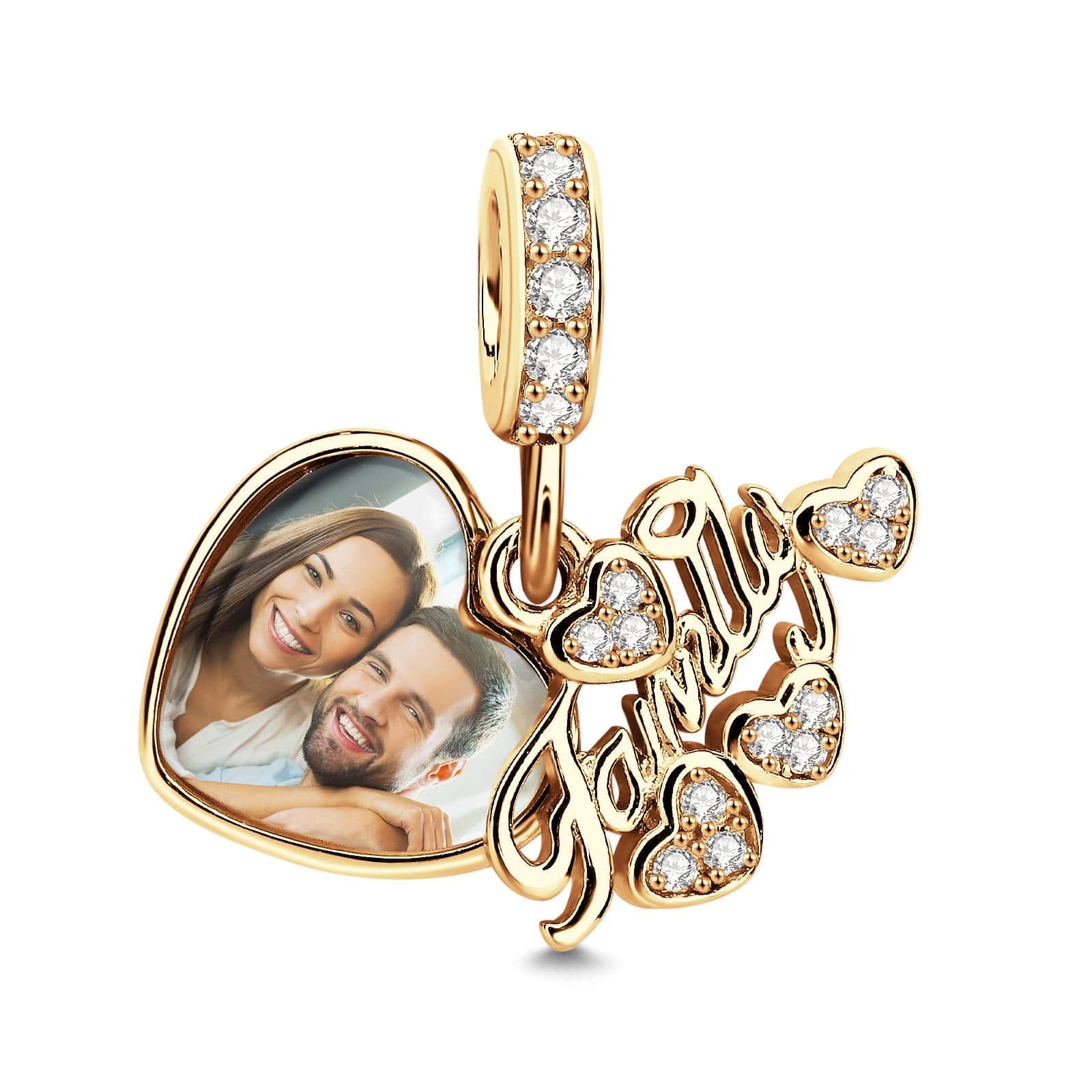 Custom Photo Charm Delicate Heart Creative Gifts for Family