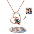 Custom Photo Projection Necklace Creative Heart Diamond Couple Gifts