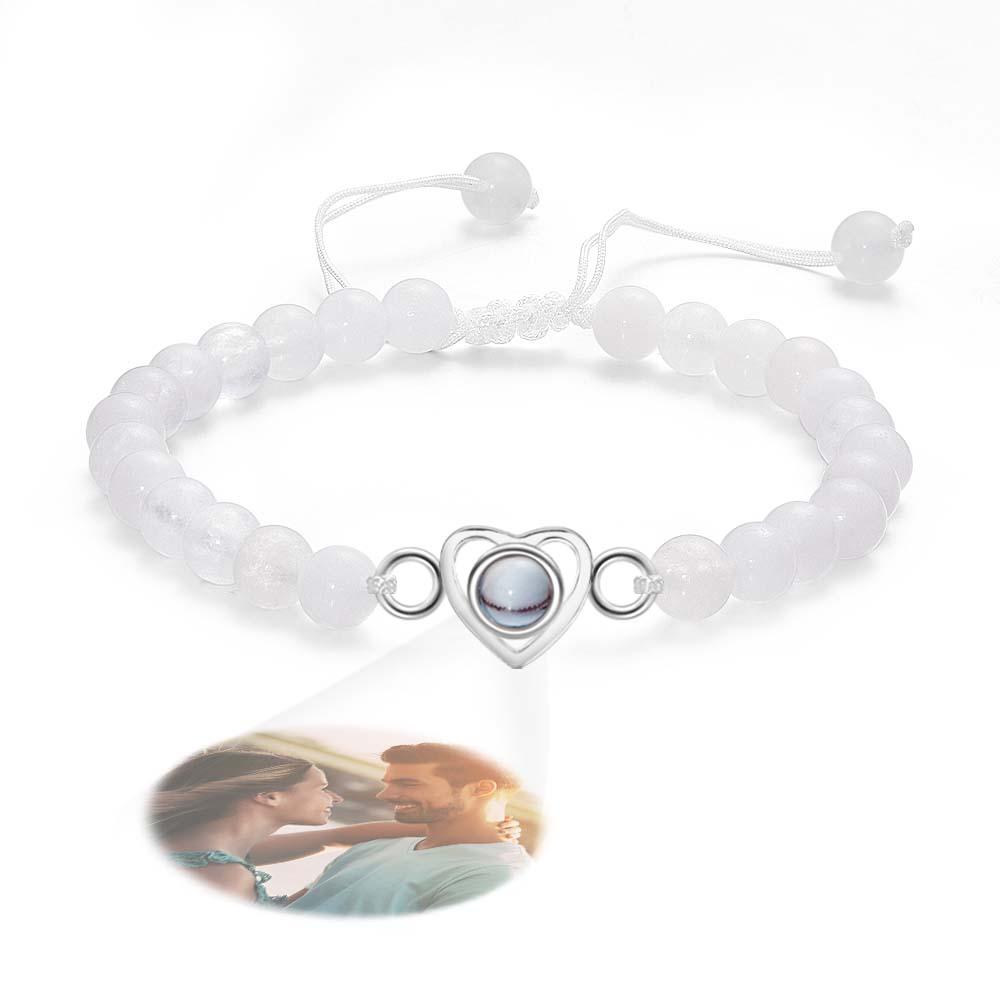 Personalized Photo Projection Beads Bracelet Heart-Shaped Bracelet Beautiful Gift For Her