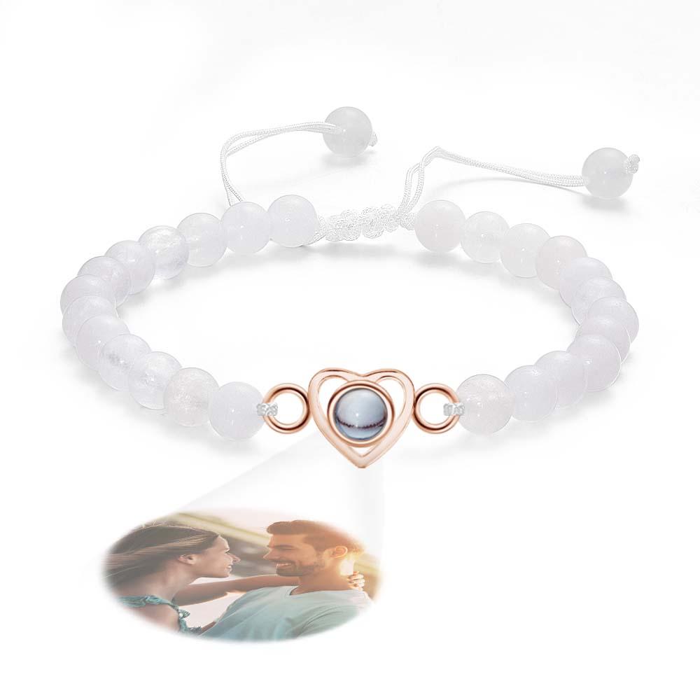 Personalized Photo Projection Beads Bracelet Heart-Shaped Bracelet Beautiful Gift For Her