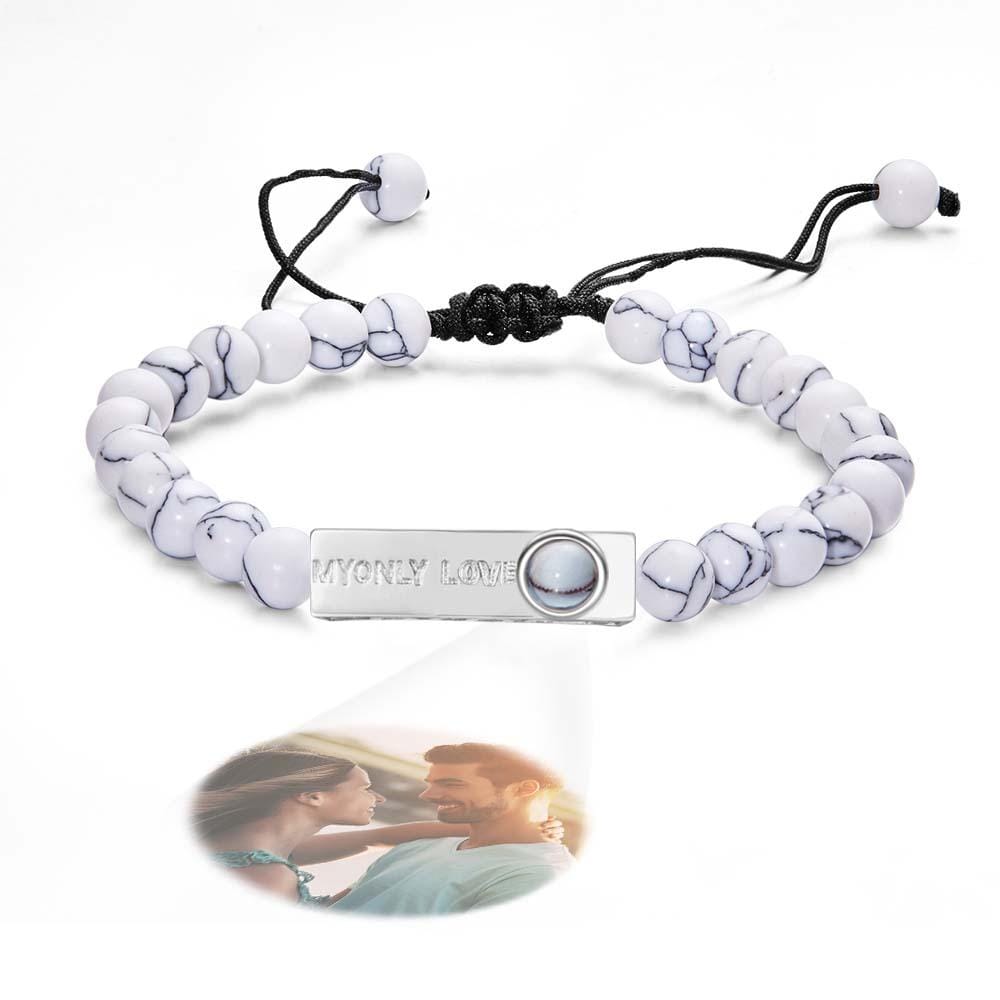 Personalized Photo Projection Beads Bracelet My Only Love Creative Gift For Her