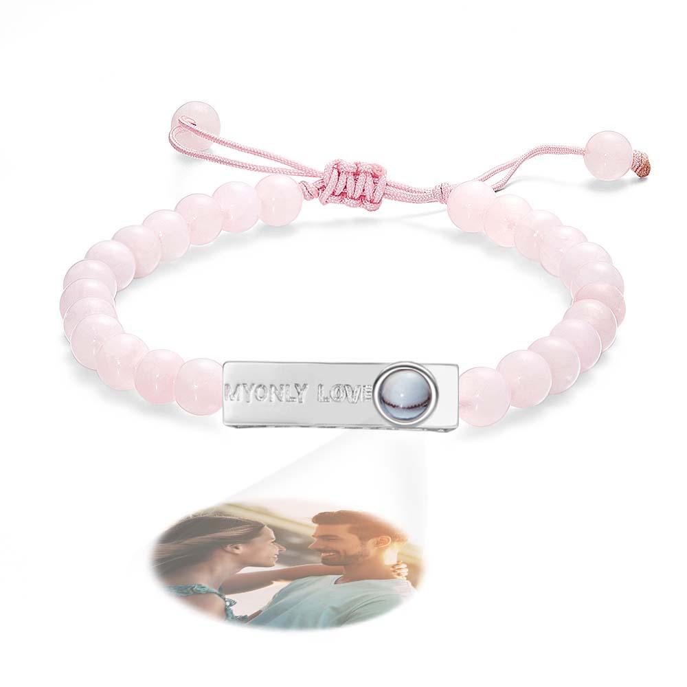 Personalized Photo Projection Beads Bracelet My Only Love Creative Gift For Her