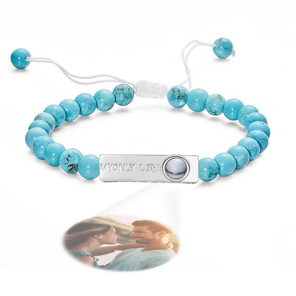 Personalized Photo Projection Beads Bracelet My Only Love Creative Gift For Her