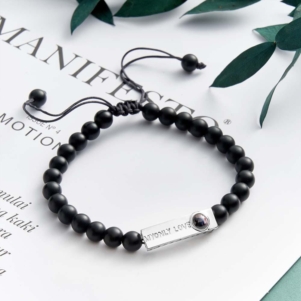 Personalized Photo Projection Beads Bracelet My Only Love Creative Gift For Her