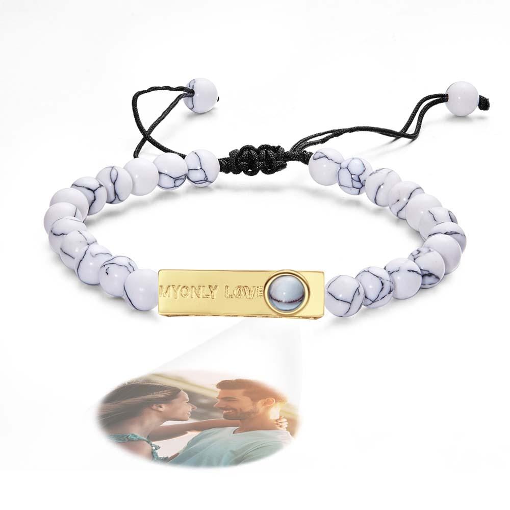 Personalized Photo Projection Beads Bracelet My Only Love Creative Gift For Her