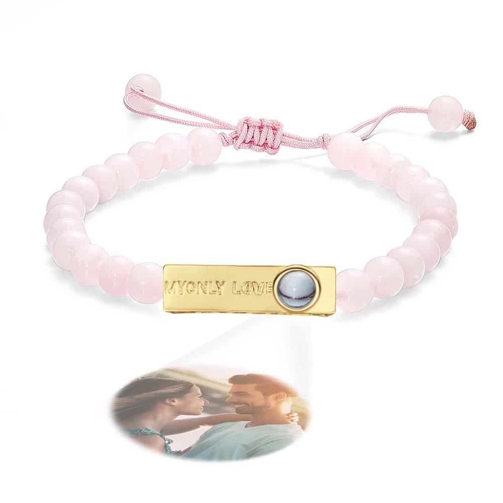 Personalized Photo Projection Beads Bracelet My Only Love Creative Gift For Her