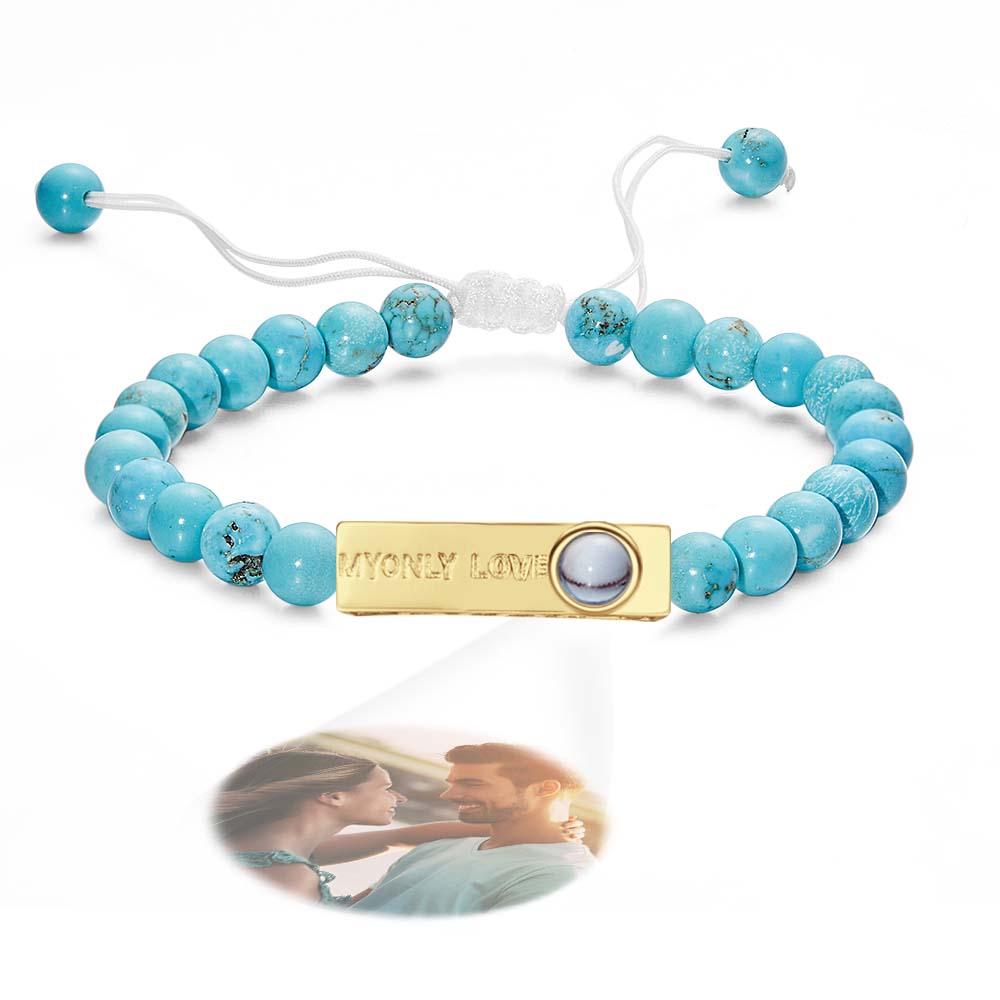 Personalized Photo Projection Beads Bracelet My Only Love Creative Gift For Her