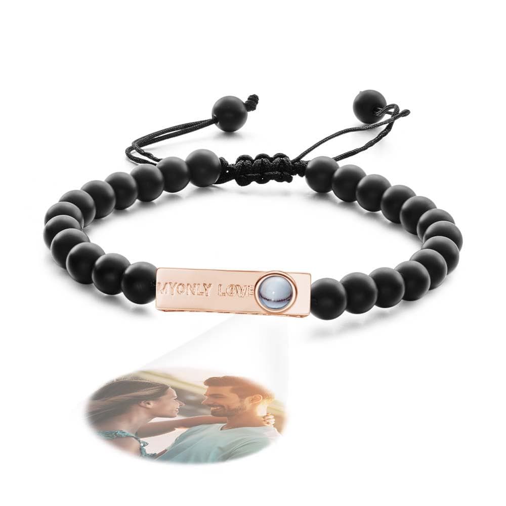 Personalized Photo Projection Beads Bracelet My Only Love Creative Gift For Her